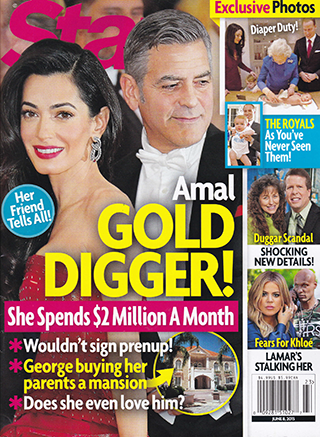 Illustration for article titled This Week In Tabloids: No One Can Make Up Good Lies About Amal Clooney